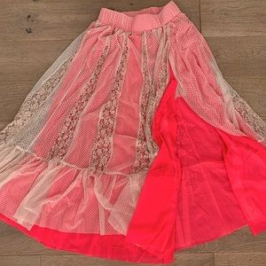 We Are Hah Far Out Skirt - Au Natural/HAHt Pink